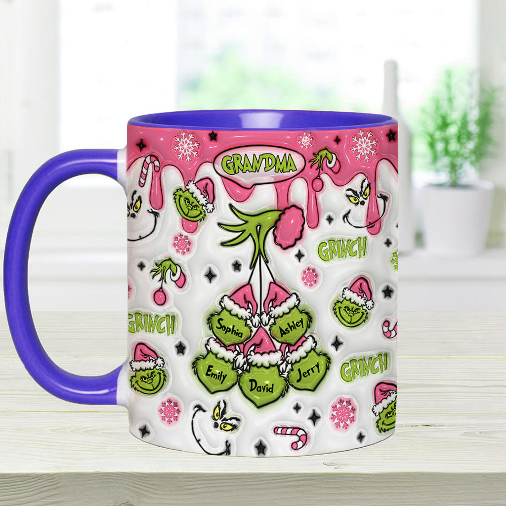 Personalized Christmas Accent Mug for Grandma Custom Name Gift Accent Mug GradoCreations