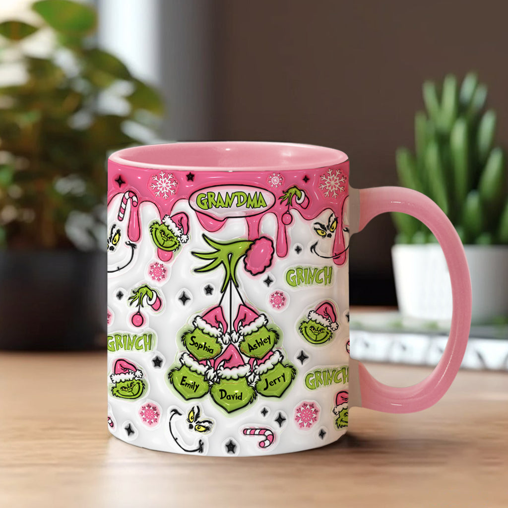 Personalized Christmas Accent Mug for Grandma Custom Name Gift Accent Mug GradoCreations