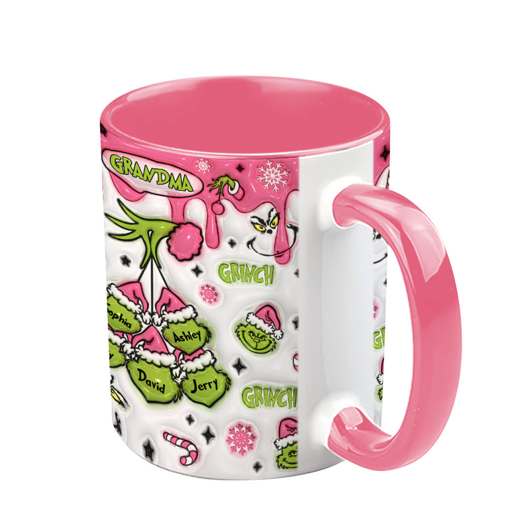 Personalized Christmas Accent Mug for Grandma Custom Name Gift Accent Mug GradoCreations