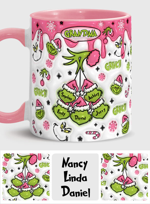 Personalized Christmas Accent Mug for Grandma Custom Name Gift Accent Mug GradoCreations