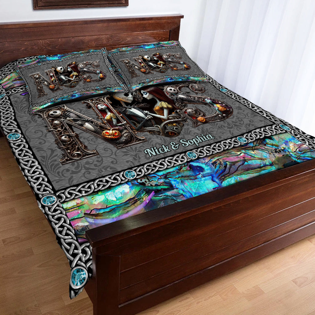 Personalized Till Death Do Us Part Quilt Set for Couples Halloween Wedding Gift Quilt Set GradoCreations