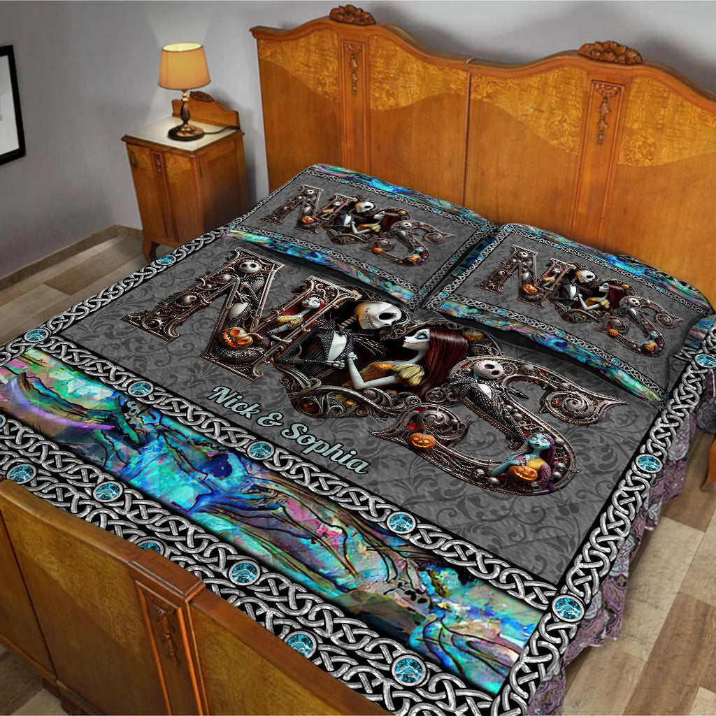 Personalized Till Death Do Us Part Quilt Set for Couples Halloween Wedding Gift Quilt Set GradoCreations