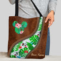 Personalized Tropical Mouse Ears Tote Bag Custom Name Gift Tote Bag GradoCreations