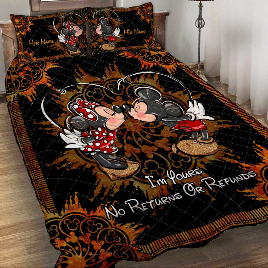 Personalized Mouse Quilt Set with Custom Names for Couples Quilt Set GradoCreations
