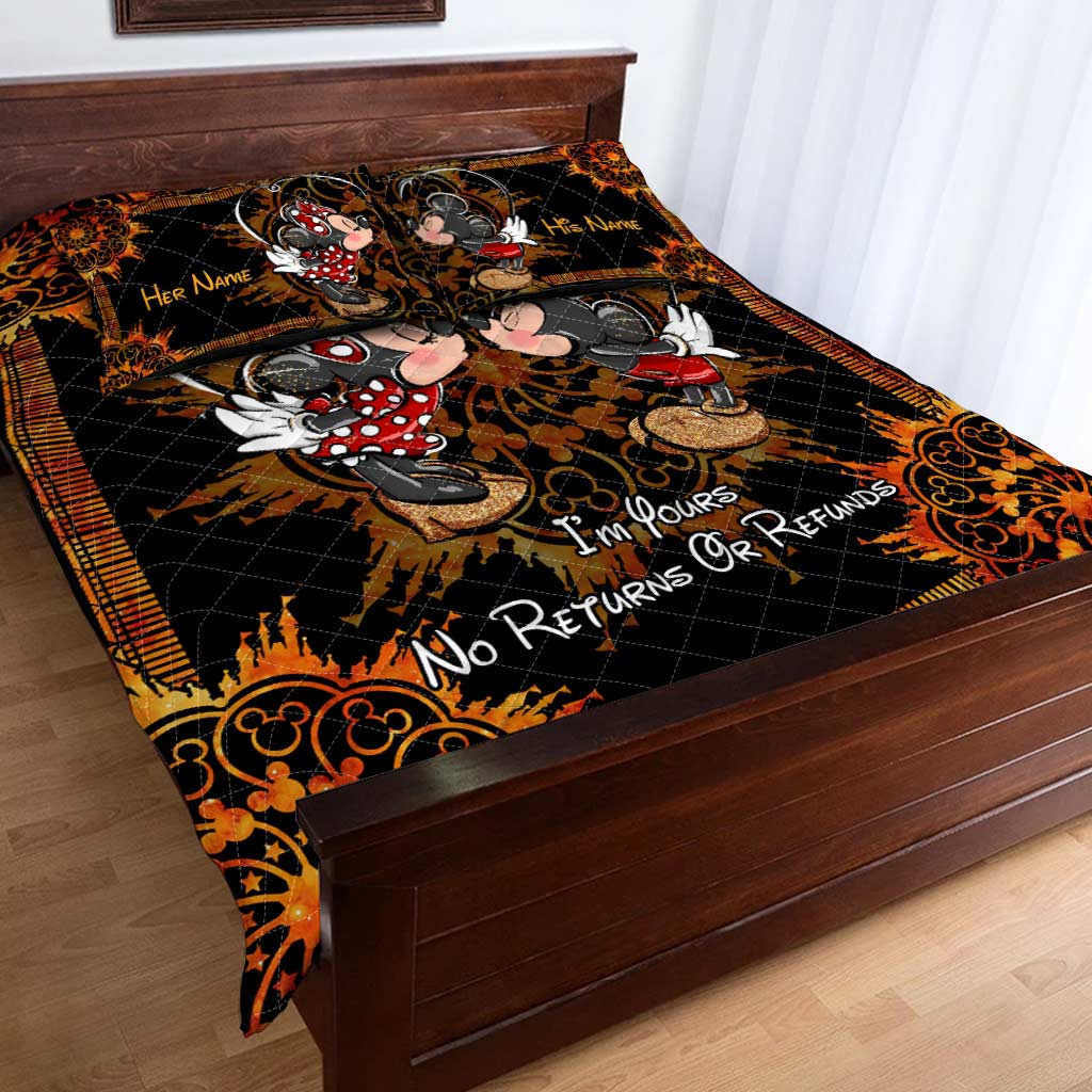 Personalized Mouse Quilt Set with Custom Names for Couples Quilt Set GradoCreations