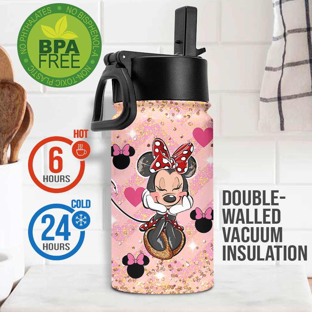 Personalized Kids Water Bottle with Magic Mouse Ears for Birthday Kids Water Bottle GradoCreations