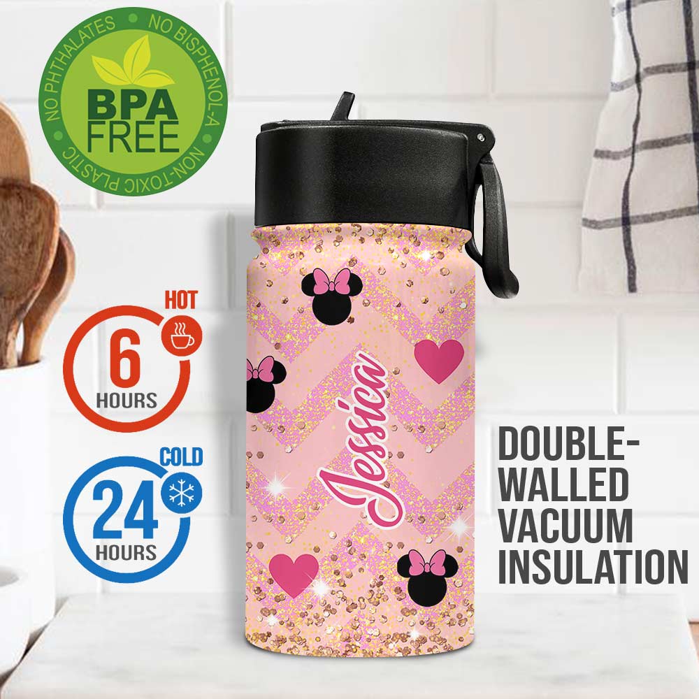 Personalized Kids Water Bottle with Magic Mouse Ears for Birthday Kids Water Bottle GradoCreations