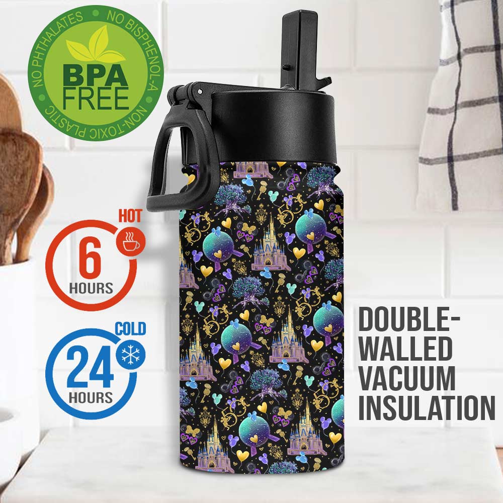 Personalized Kids Water Bottle with Magic Mouse Ears Design Kids Water Bottle GradoCreations