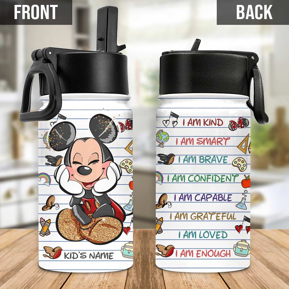 Personalized Kids Water Bottle with Name and Motivational Designs Kids Water Bottle GradoCreations