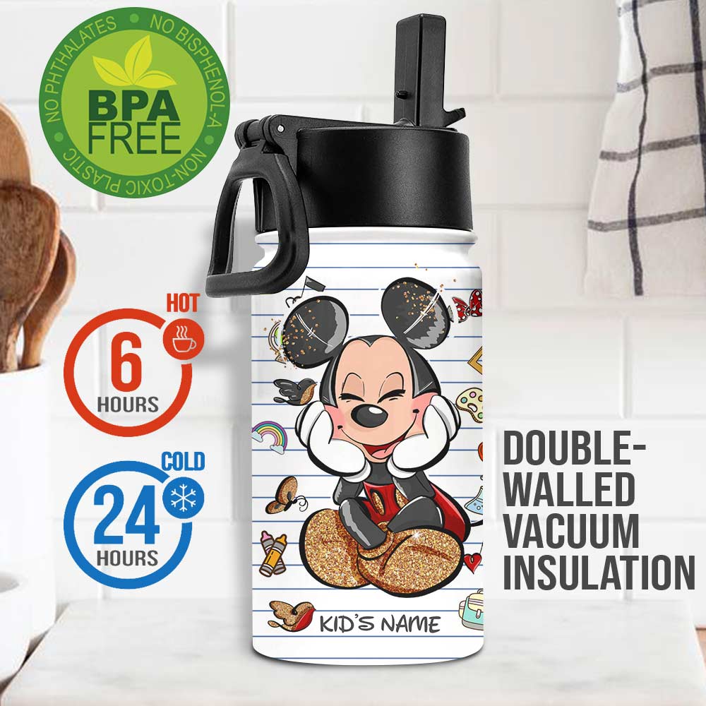 Personalized Kids Water Bottle with Name and Motivational Designs Kids Water Bottle GradoCreations