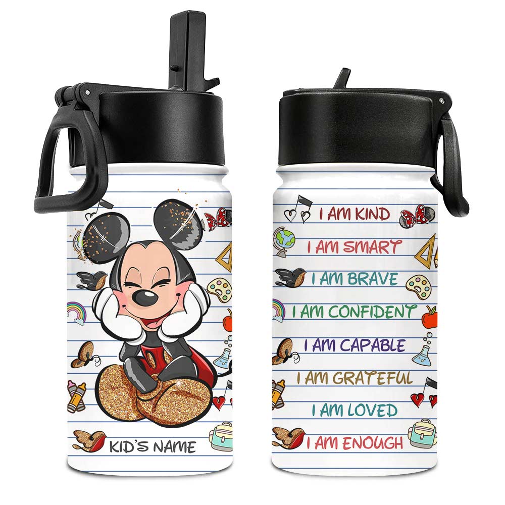 Personalized Kids Water Bottle with Name and Motivational Designs Kids Water Bottle GradoCreations