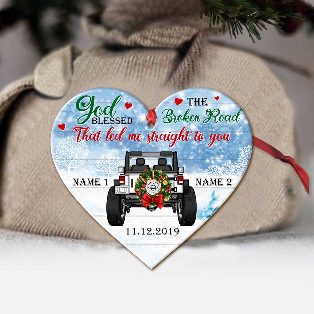 Personalized Heart-Shaped Christmas Ornament Custom Names Gift Ornament GradoCreations
