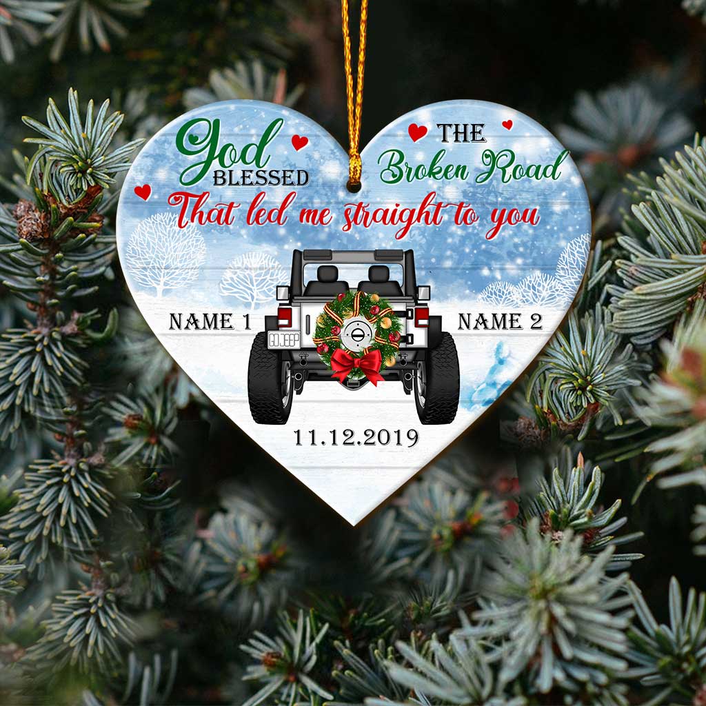 Personalized Heart-Shaped Christmas Ornament Custom Names Gift Ornament GradoCreations