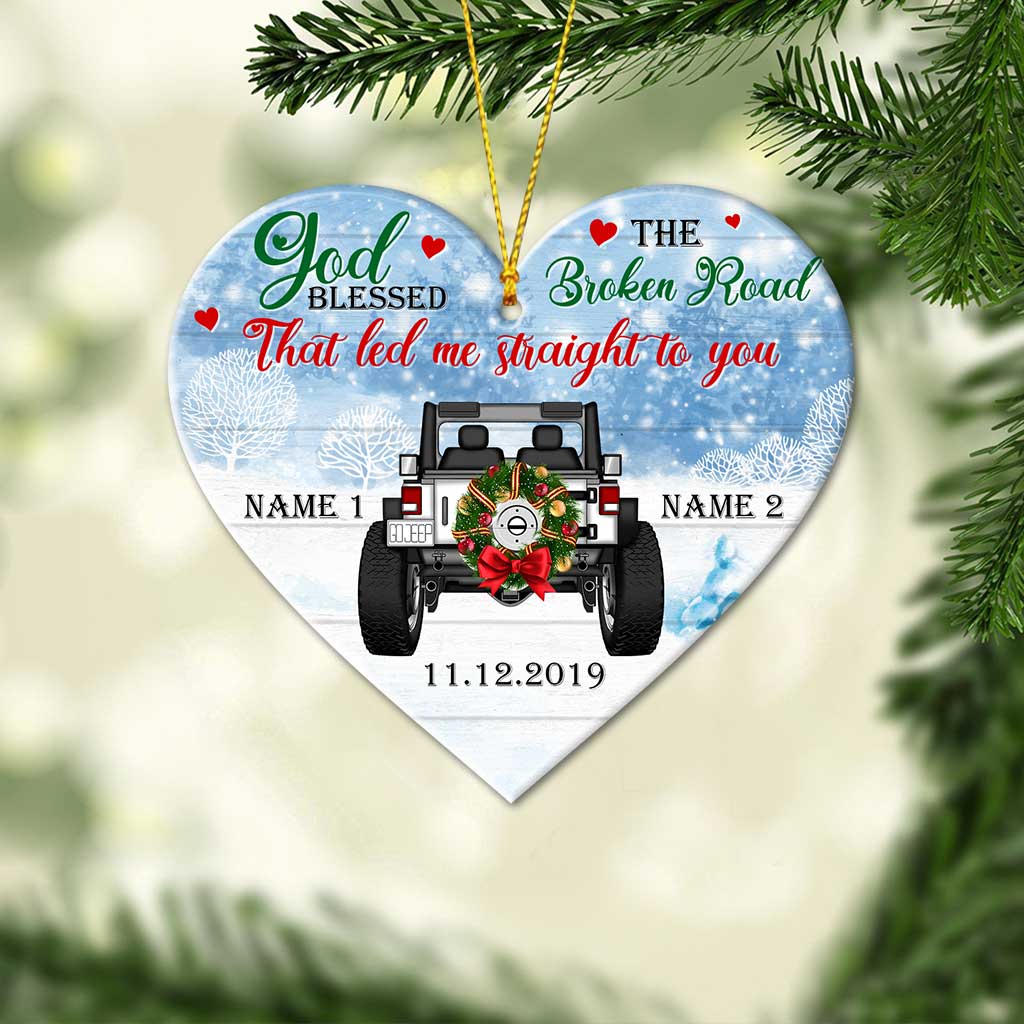 Personalized Heart-Shaped Christmas Ornament Custom Names Gift Ornament GradoCreations