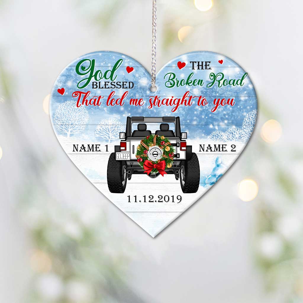 Personalized Heart-Shaped Christmas Ornament Custom Names Gift Ornament GradoCreations