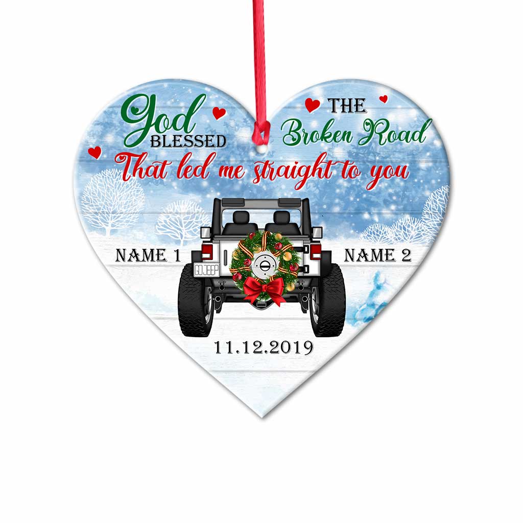 Personalized Heart-Shaped Christmas Ornament Custom Names Gift Ornament GradoCreations