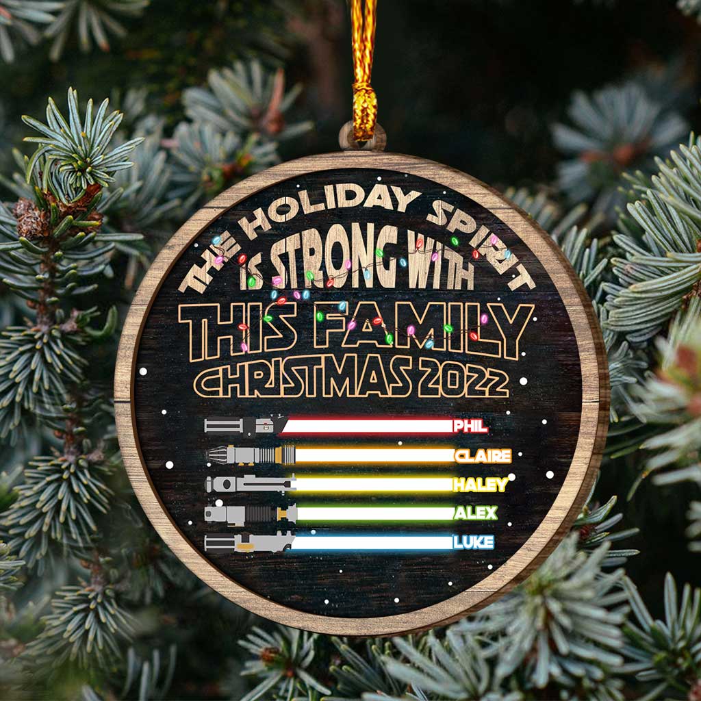 Personalized Christmas Family Layered Wood Ornament Gift 2022 Layered Wood Ornament GradoCreations