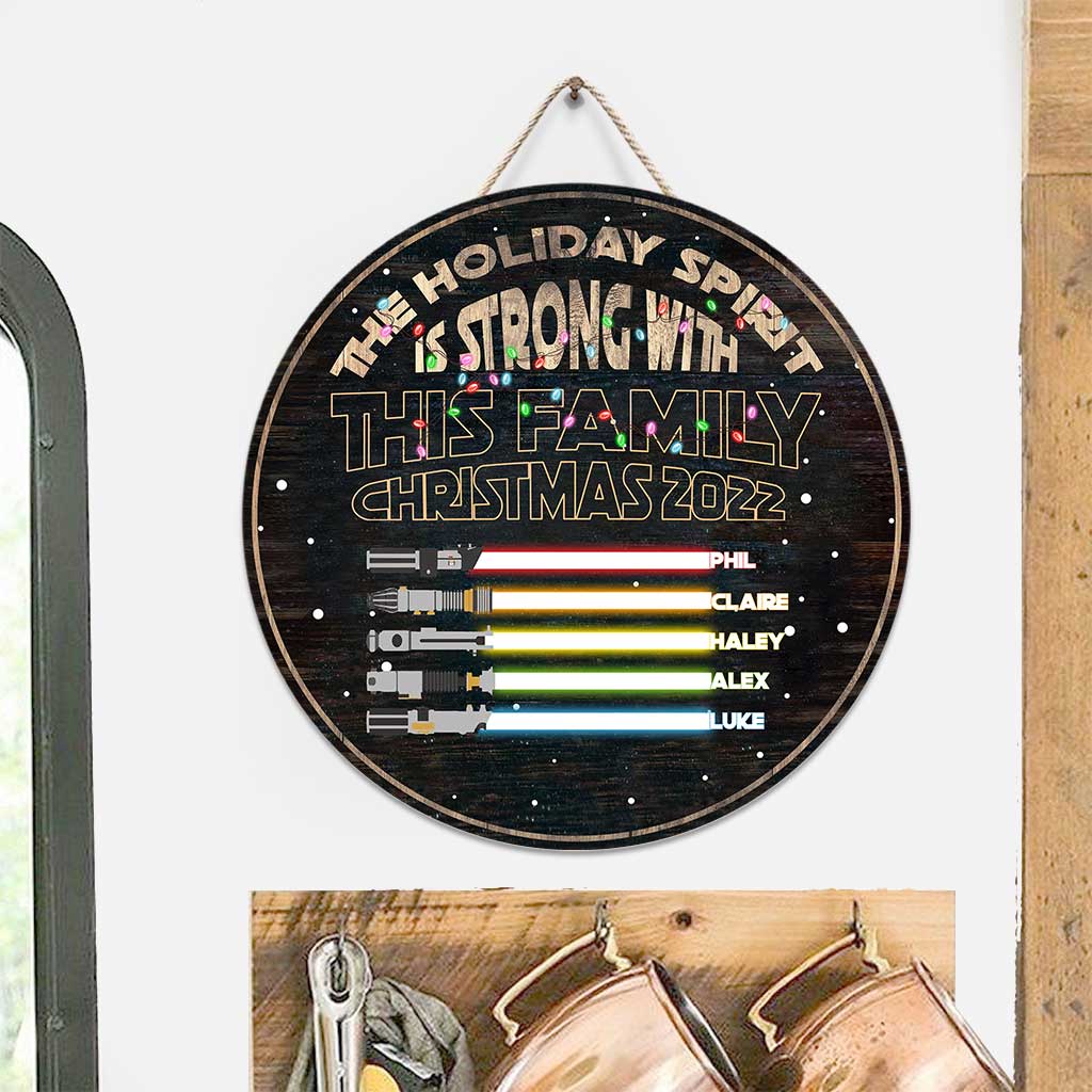 Personalized Christmas Family Round Wood Sign Custom Name Gift Round Wood Sign GradoCreations