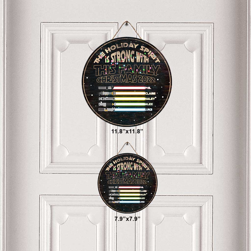 Personalized Christmas Family Round Wood Sign Custom Name Gift Round Wood Sign GradoCreations