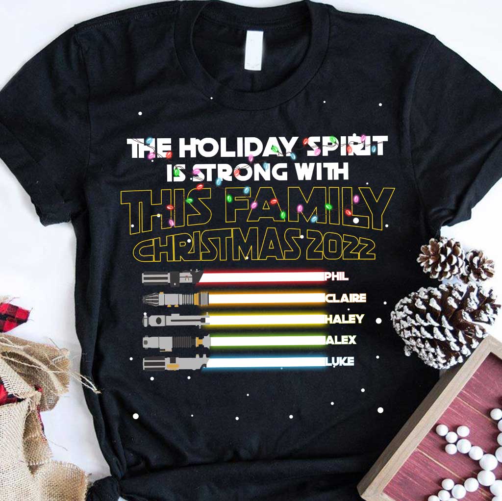 Personalized Christmas Family T-Shirt with Holiday Spirit Design T-shirt & Hoodie GradoCreations
