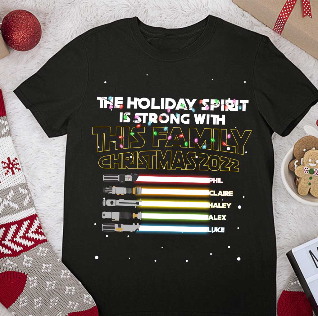 Personalized Christmas Family T-Shirt with Holiday Spirit Design T-shirt & Hoodie GradoCreations