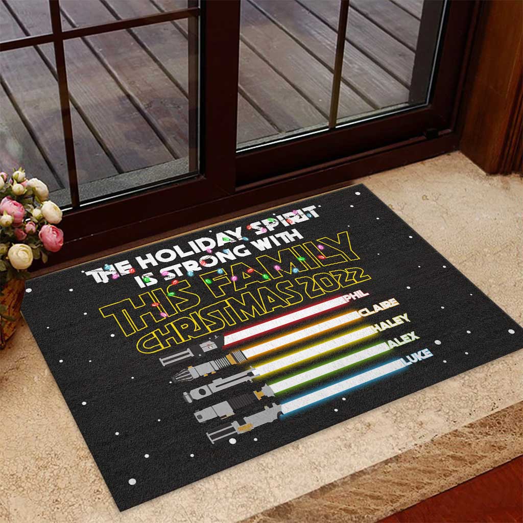 Personalized Christmas Family Doormat Custom Name Holiday Gift Doormat GradoCreations