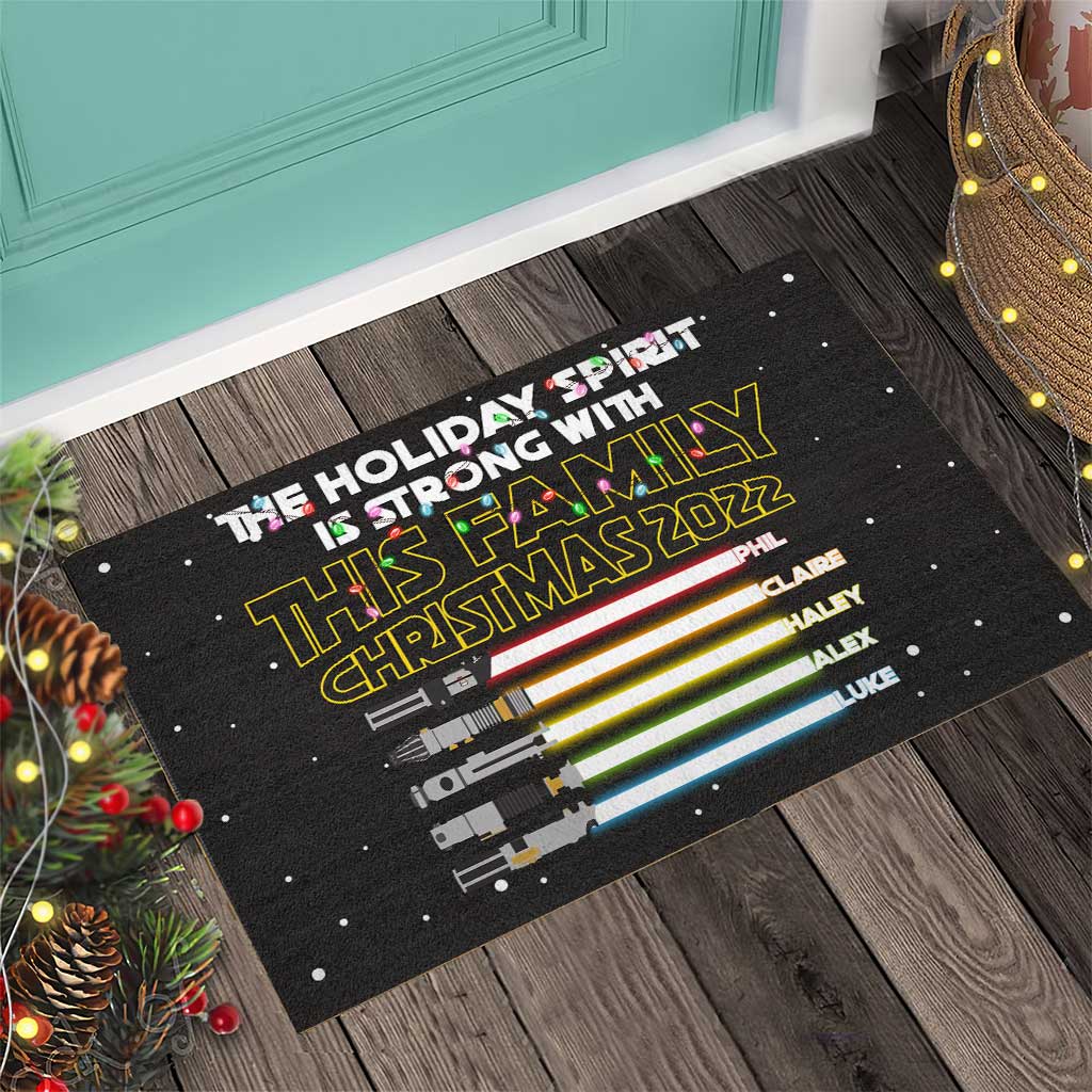 Personalized Christmas Family Doormat Custom Name Holiday Gift Doormat GradoCreations
