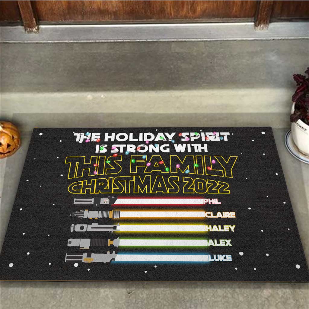 Personalized Christmas Family Doormat Custom Name Holiday Gift Doormat GradoCreations