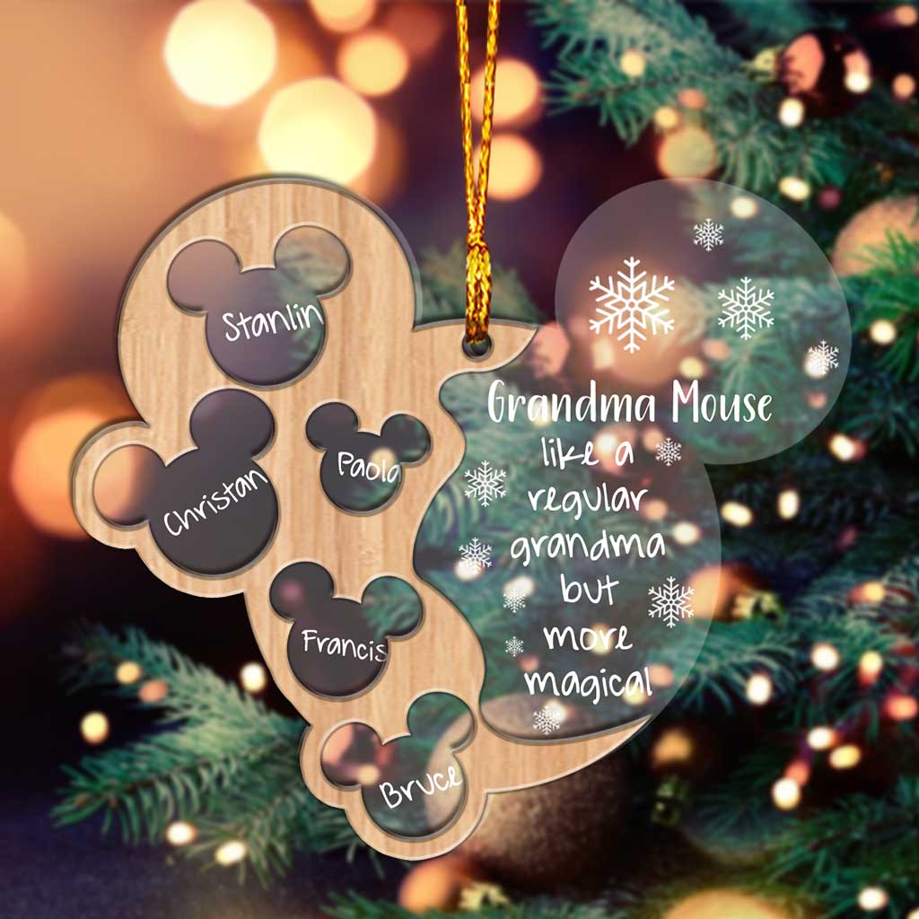 Personalized Christmas Layered Ornament for Grandma with Names Layers Mix Ornament GradoCreations