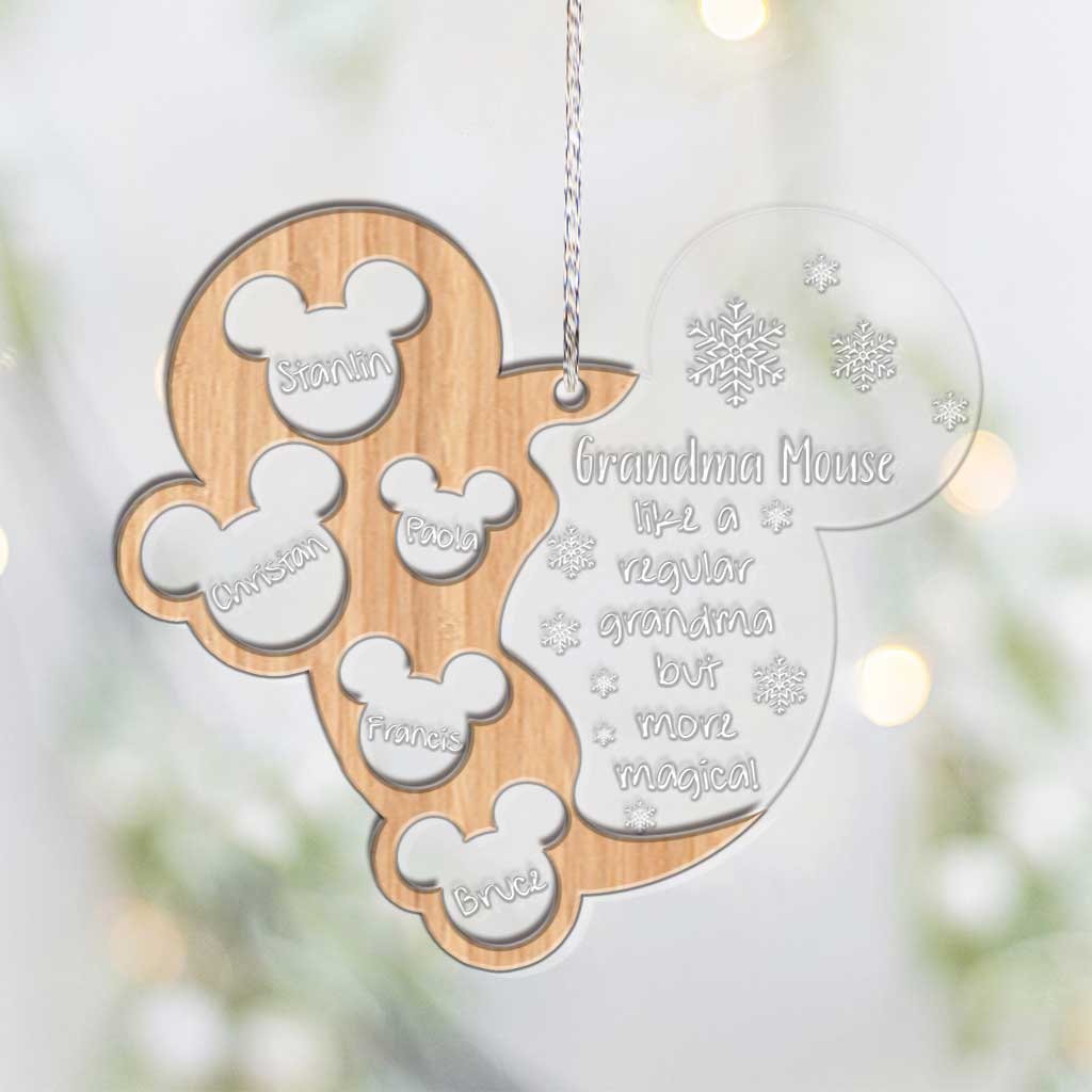 Personalized Christmas Layered Ornament for Grandma with Names Layers Mix Ornament GradoCreations