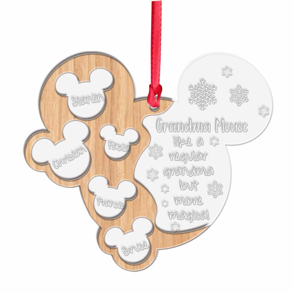 Personalized Christmas Layered Ornament for Grandma with Names Layers Mix Ornament GradoCreations