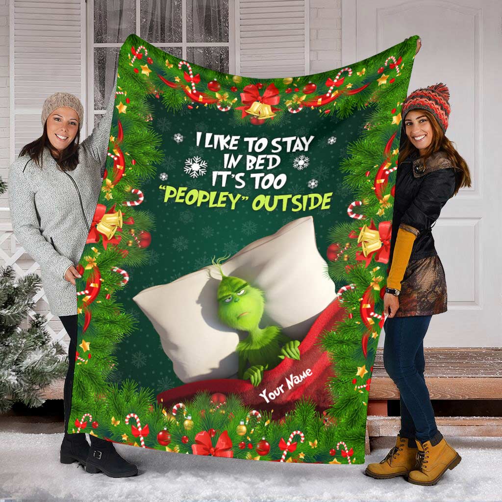 Personalized Christmas Blanket Grinch Design Gift for Family Blanket GradoCreations