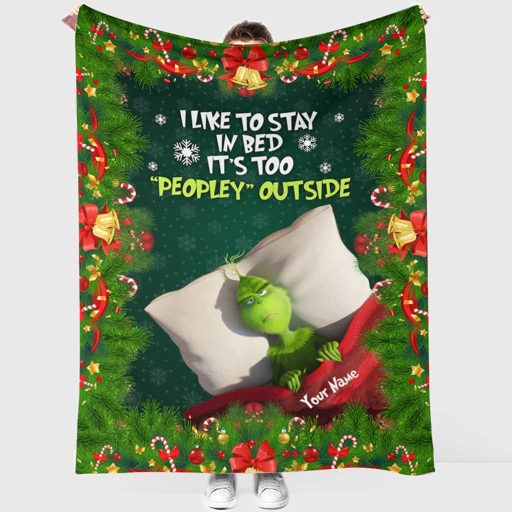 Personalized Christmas Blanket Grinch Design Gift for Family Blanket GradoCreations
