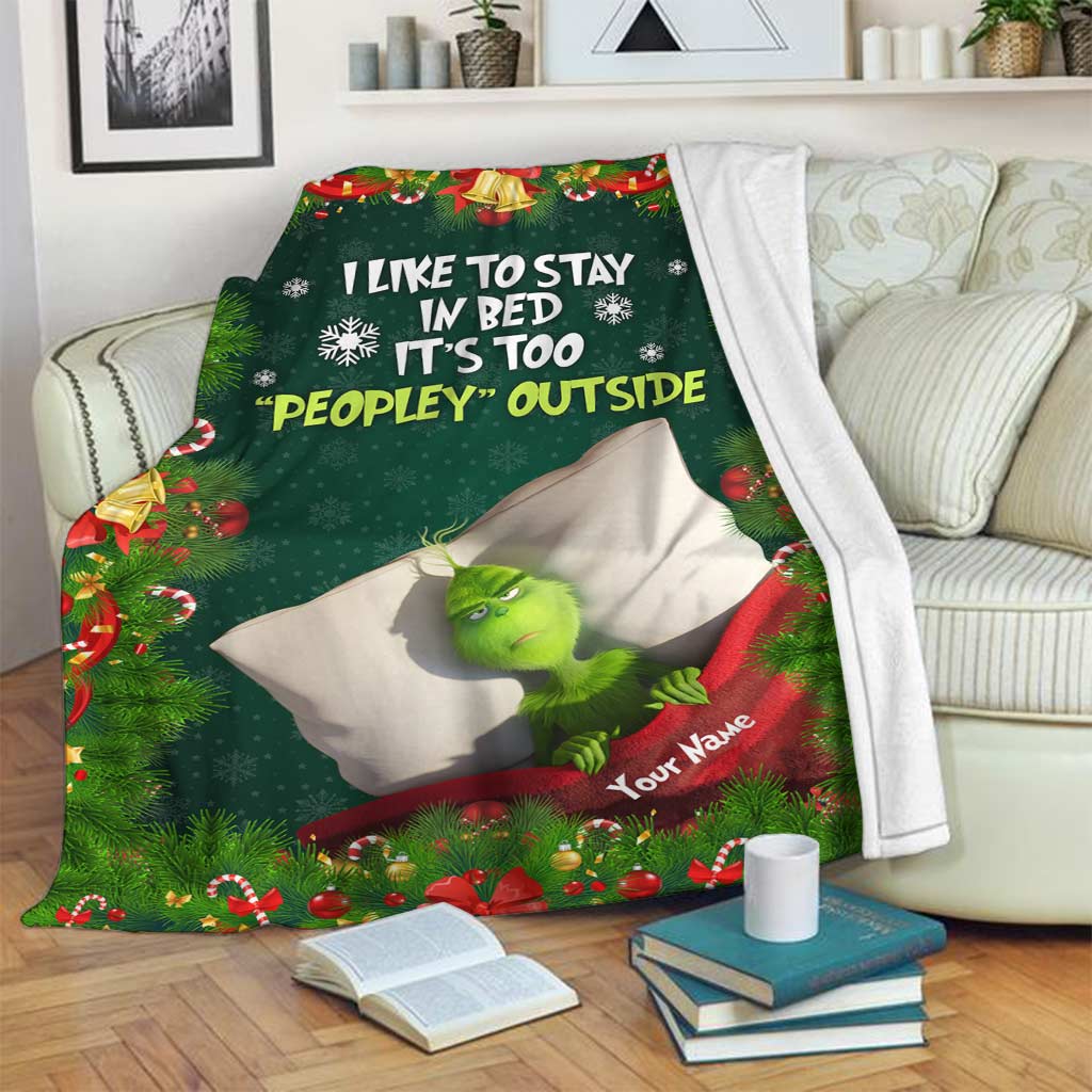 Personalized Christmas Blanket Grinch Design Gift for Family Blanket GradoCreations