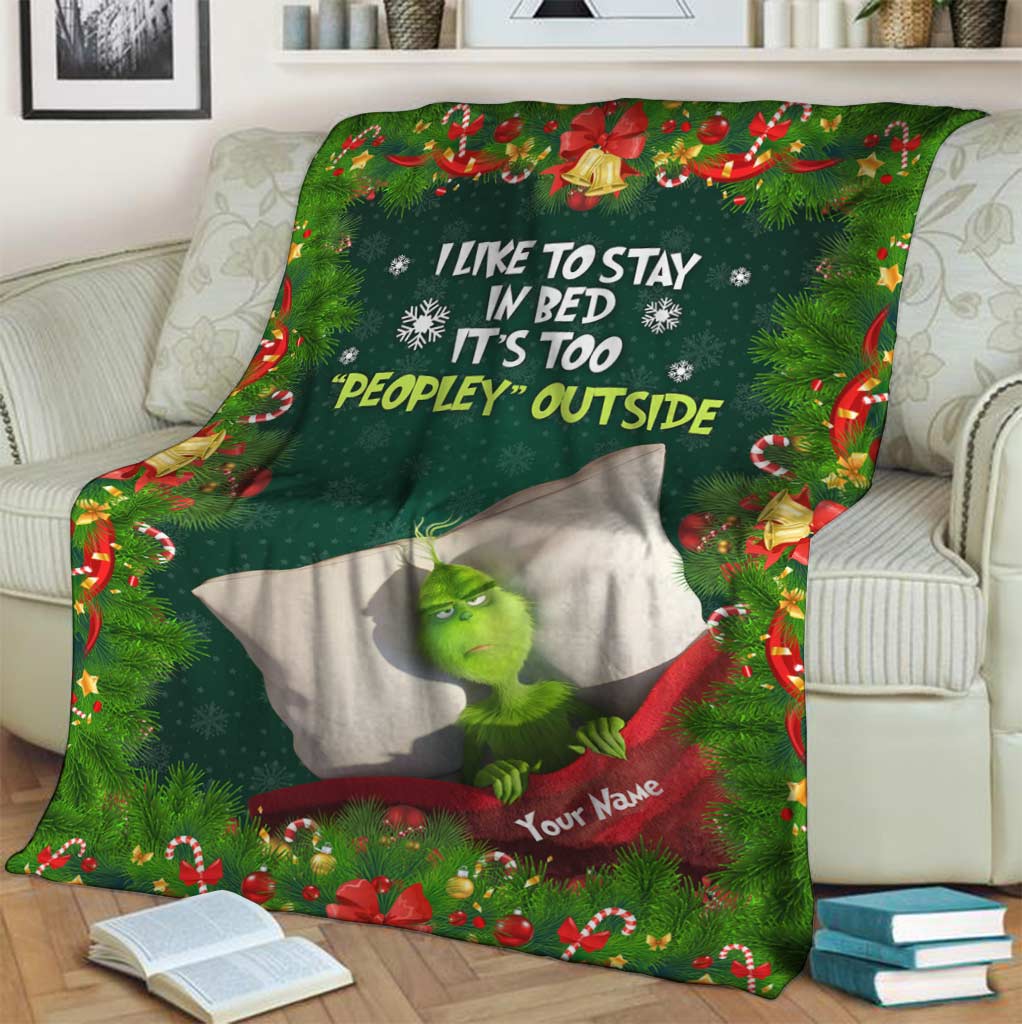 Personalized Christmas Blanket Grinch Design Gift for Family Blanket GradoCreations