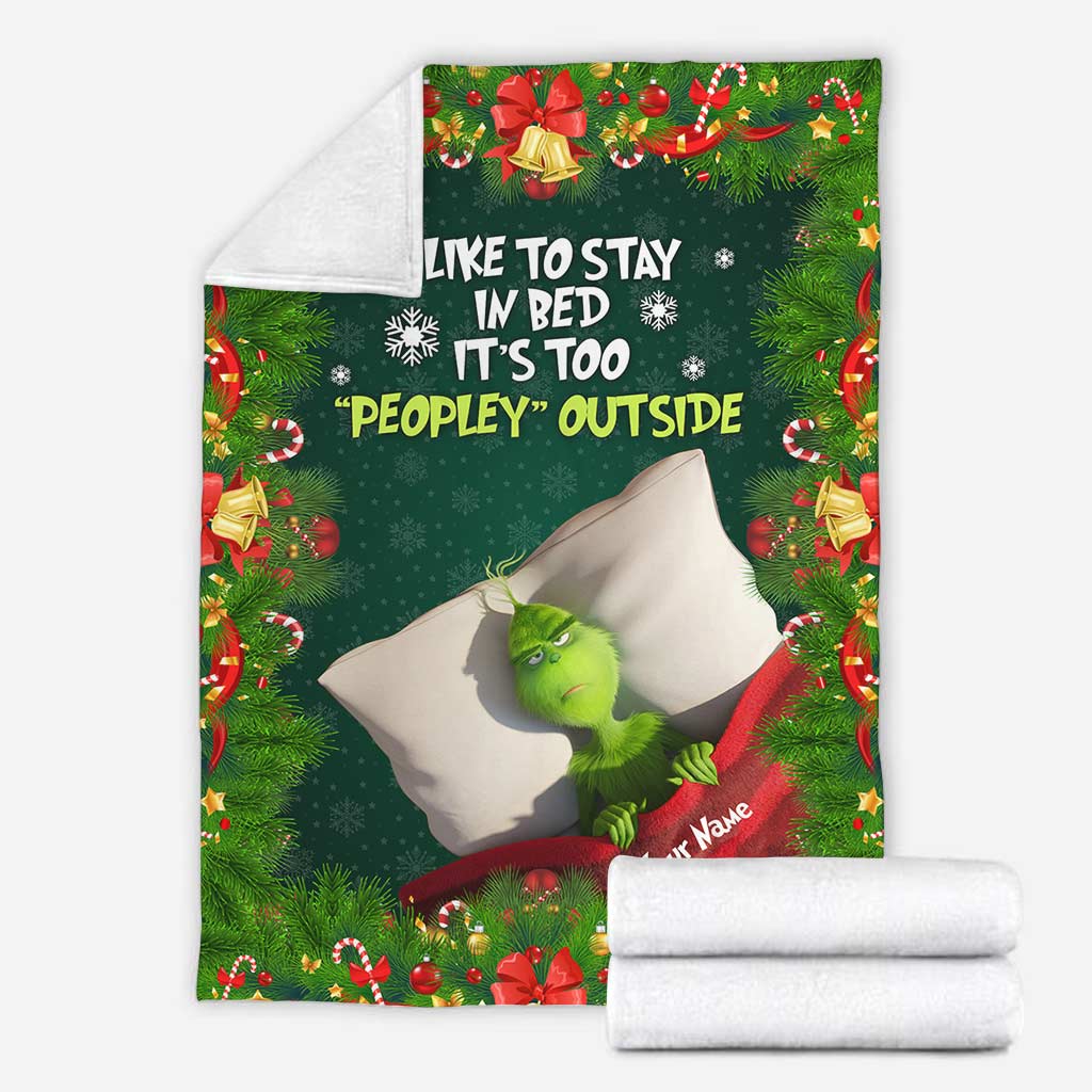 Personalized Christmas Blanket Grinch Design Gift for Family Blanket GradoCreations