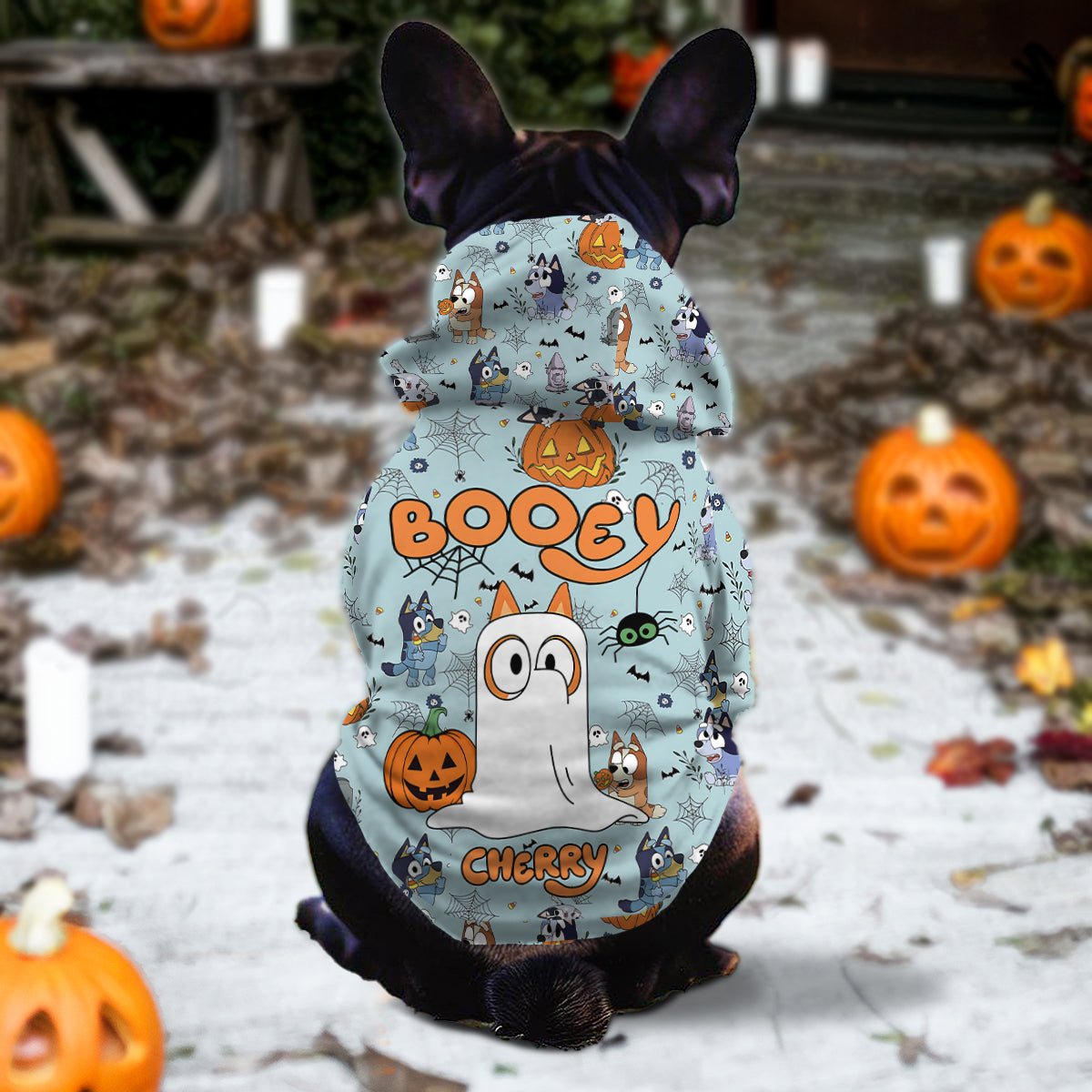 Personalized Halloween Dog Hoodie Cute Booey Design for Pets Pet Hoodie GradoCreations