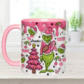Personalized Breast Cancer Awareness Accent Mug with Grinch Design for Gift Accent Mug GradoCreations