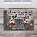 Personalized Disney Couple Doormat | Home Is Where Our Story Begins Gift Doormat GradoCreations