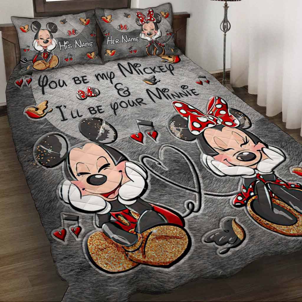 Personalized Mickey and Minnie Quilt Set for Couples Gift Quilt Set GradoCreations