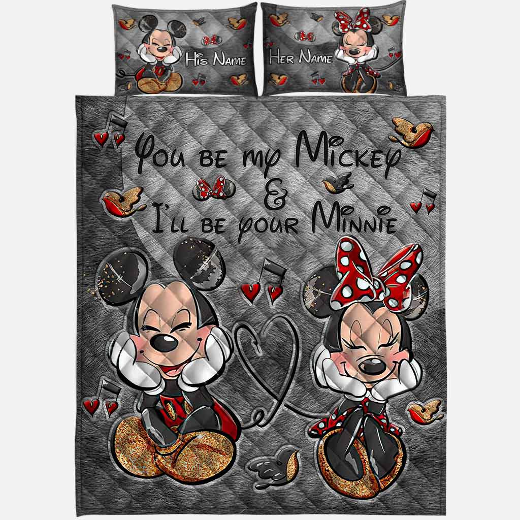 Personalized Mickey and Minnie Quilt Set for Couples Gift Quilt Set GradoCreations