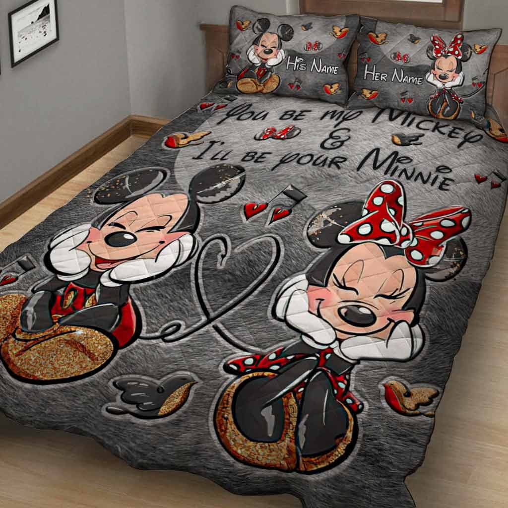 Personalized Mickey and Minnie Quilt Set for Couples Gift Quilt Set GradoCreations