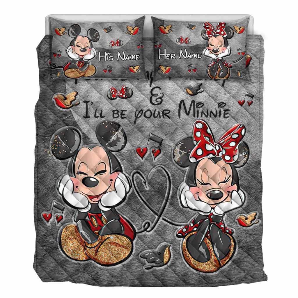 Personalized Mickey and Minnie Quilt Set for Couples Gift Quilt Set GradoCreations