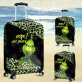 Personalized Grinch Luggage Cover Custom Name for Christmas Luggage Cover GradoCreations