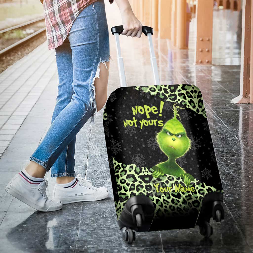 Personalized Grinch Luggage Cover Custom Name for Christmas Luggage Cover GradoCreations