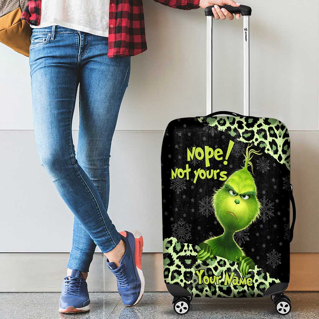Personalized Grinch Luggage Cover Custom Name for Christmas Luggage Cover GradoCreations