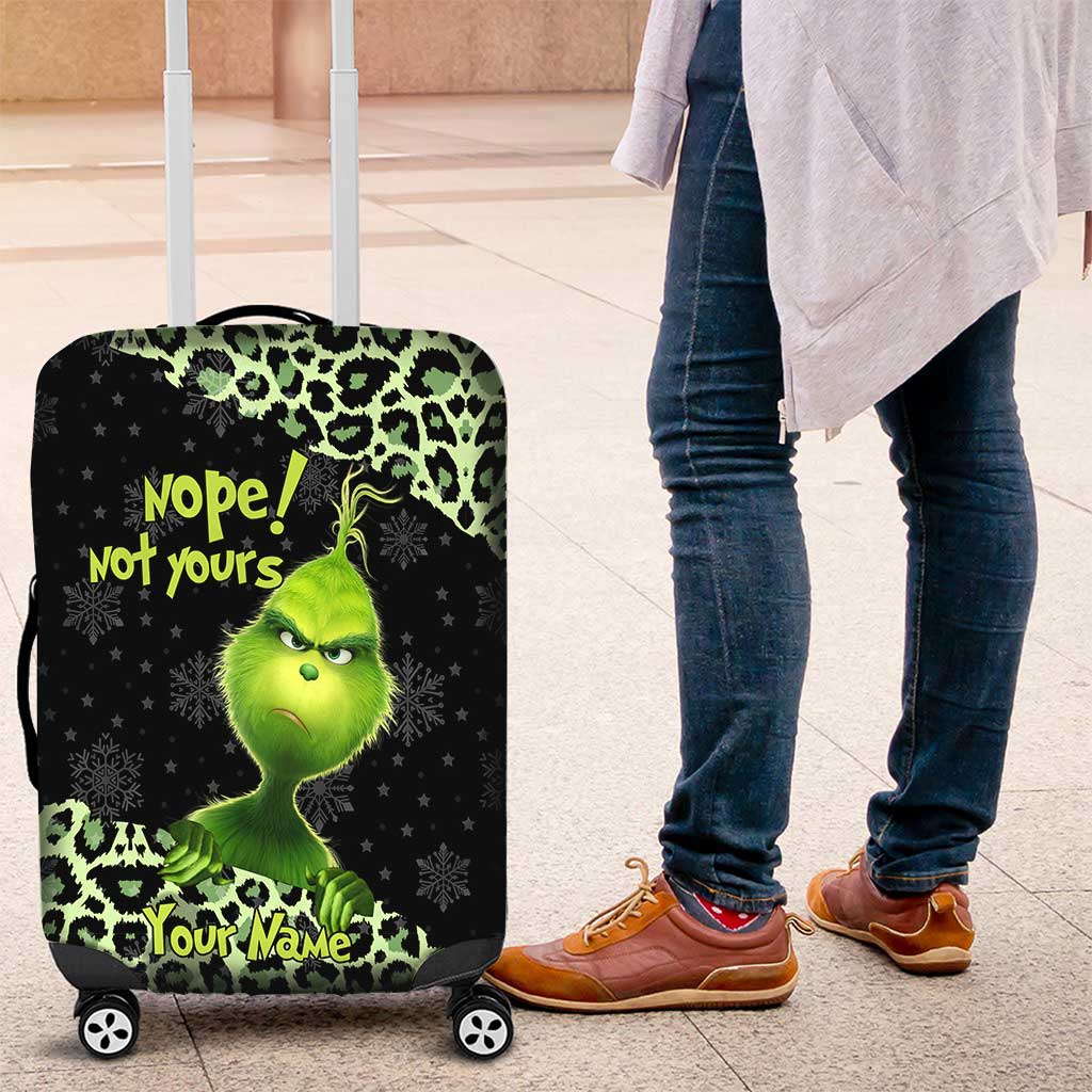 Personalized Grinch Luggage Cover Custom Name for Christmas Luggage Cover GradoCreations