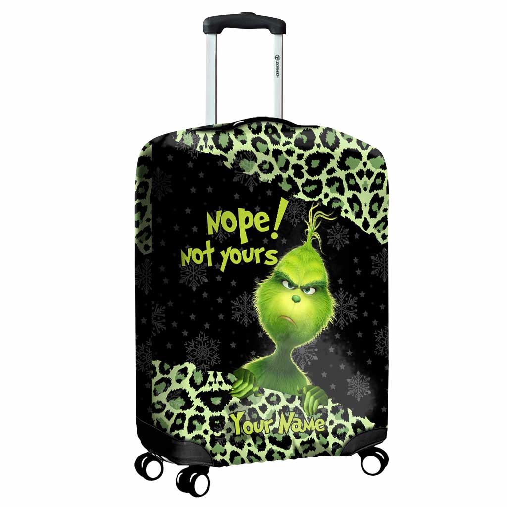 Personalized Grinch Luggage Cover Custom Name for Christmas Luggage Cover GradoCreations