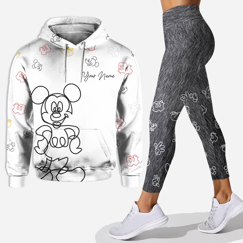 Personalized Mouse Hoodie and Leggings Set Custom Name Gift for Kids Hoodie & Leggings GradoCreations