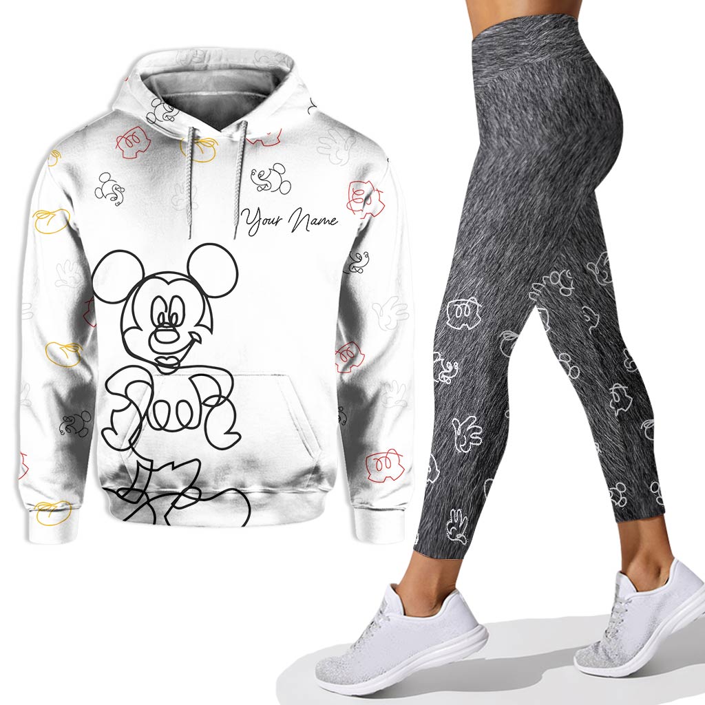 Personalized Mouse Hoodie and Leggings Set Custom Name Gift for Kids Hoodie & Leggings GradoCreations